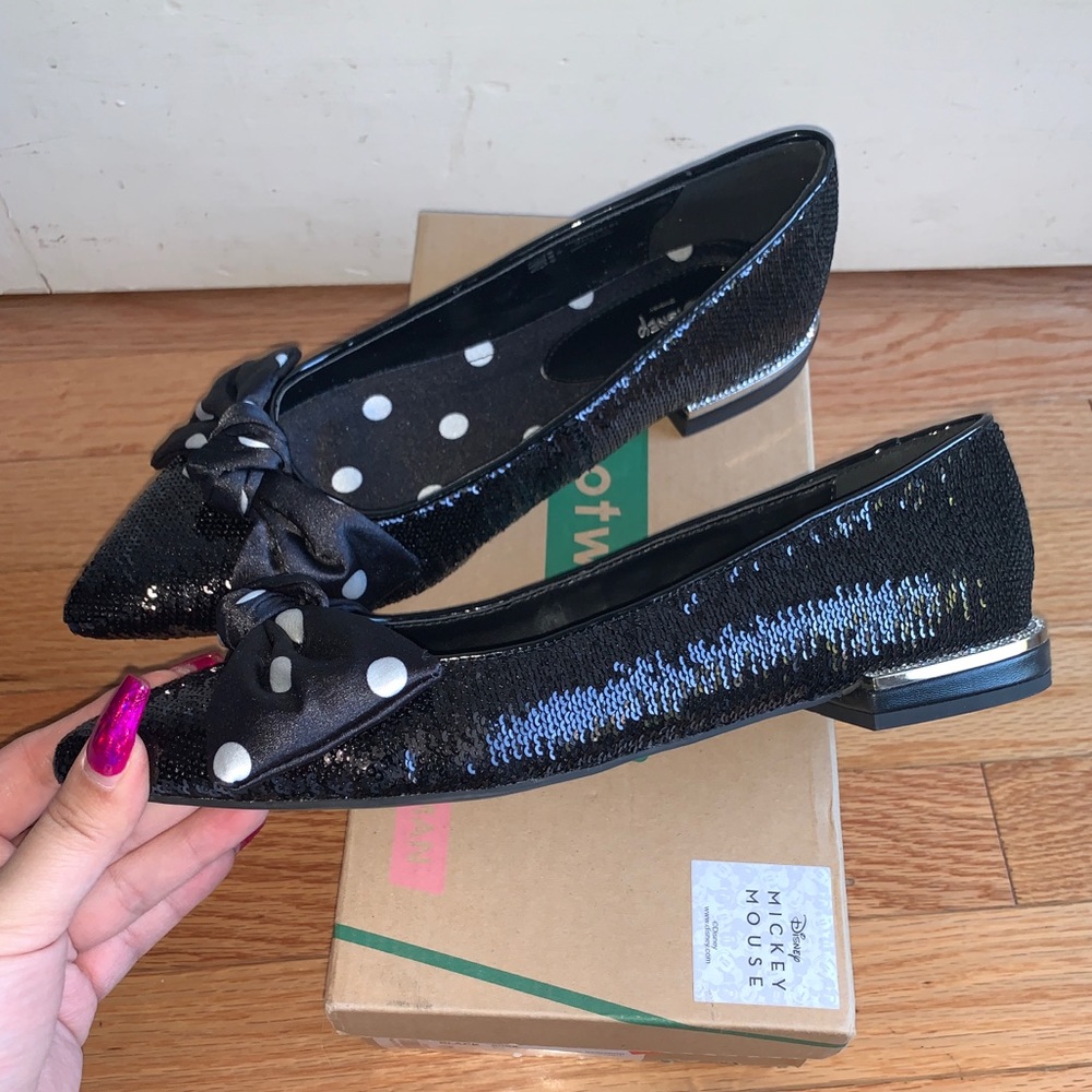 DISNEY POLKA DOT SEQUIN BOW FLATS